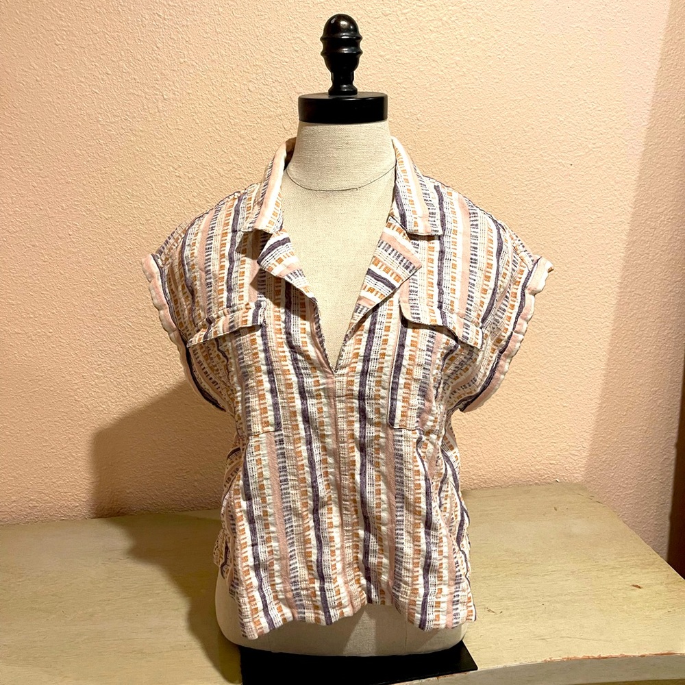 Anthropologie woven short sleeve shirt